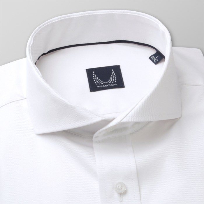 Slim fit white mens dress shirt