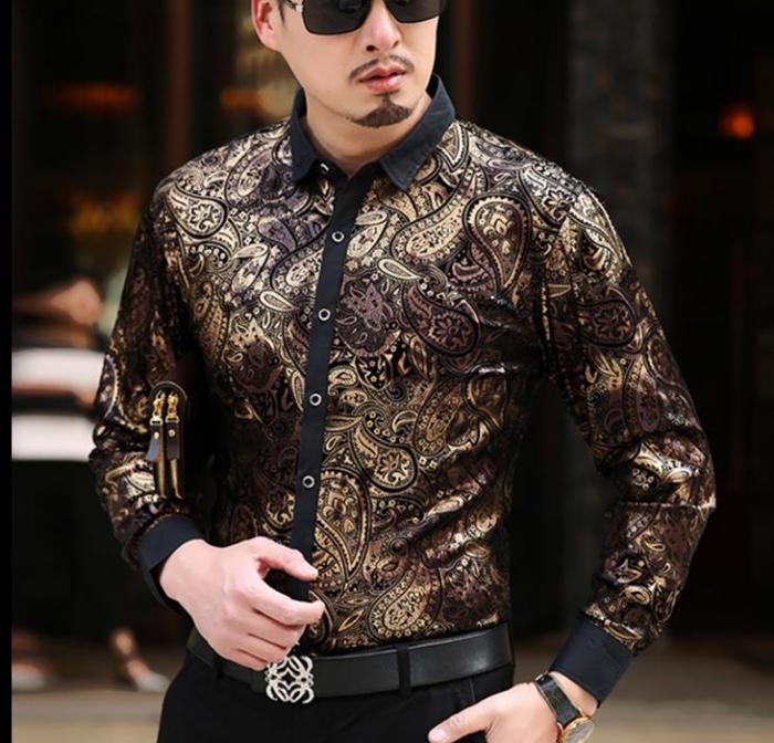 Sleeve long dress luxury shirt mens print fashion ebay shirts men casual fit