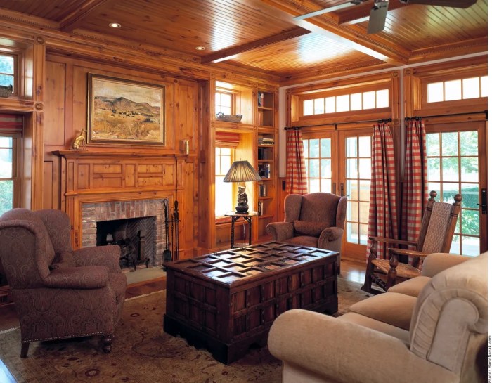 How to decorate knotty pine room