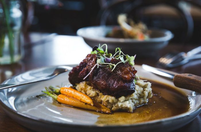 Beef cheeks braised