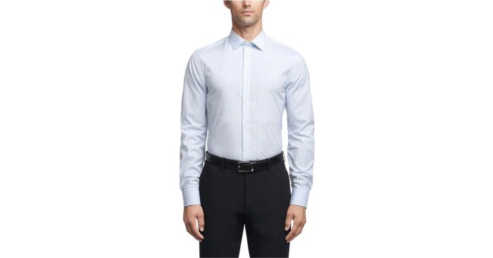 Men's slim fit wrinkle free dress shirts