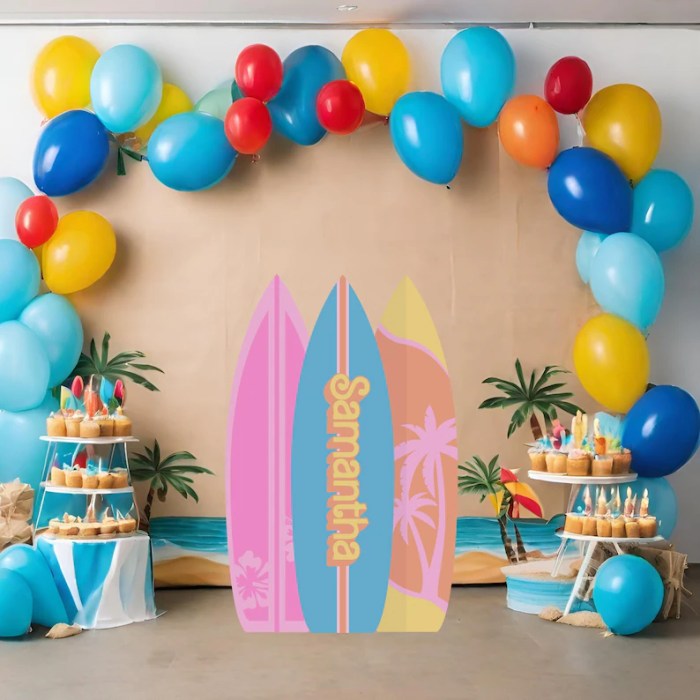 How to make a surfboard party decoration